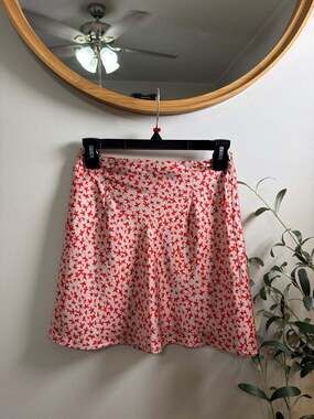 Princess Polly The Joan Mini Skirt Pink Satin Floral Print